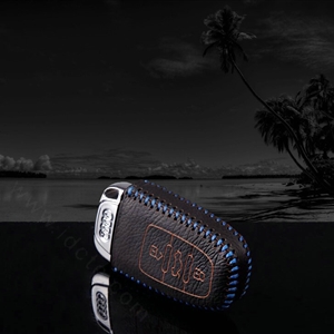 Funky Genuine Leather Key Ring Auto Key Bags Smart for Audi A5 - Blue